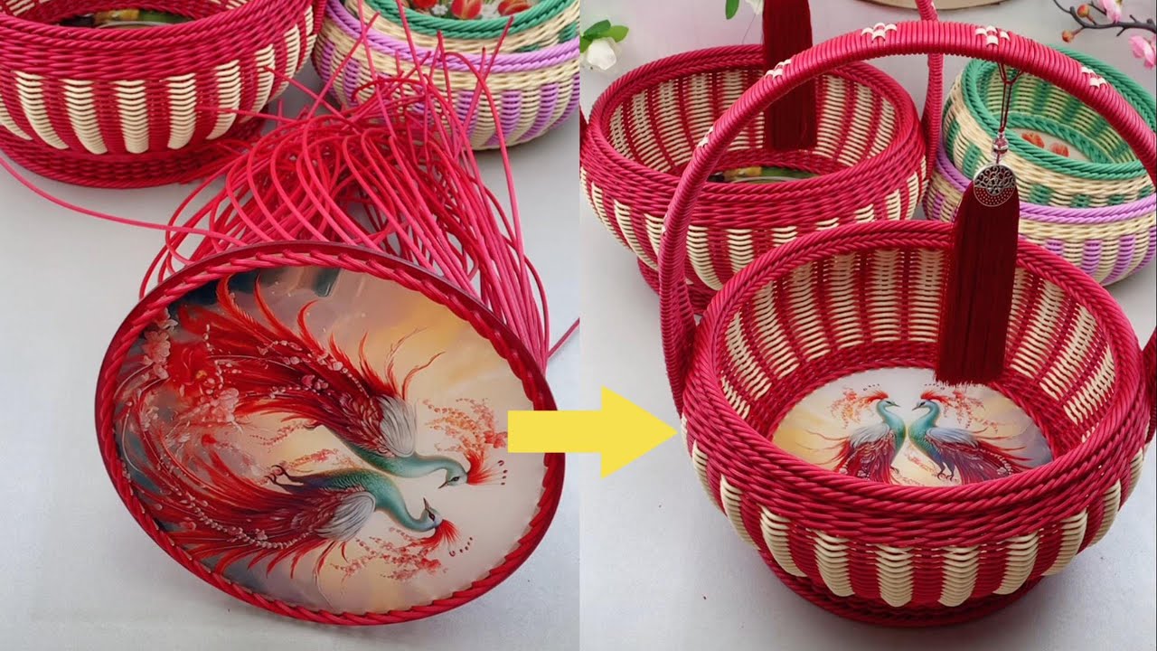 DIY Acrylic Base & PE Rattan Basket Tutorial for Beginners #diy #handmade #craft