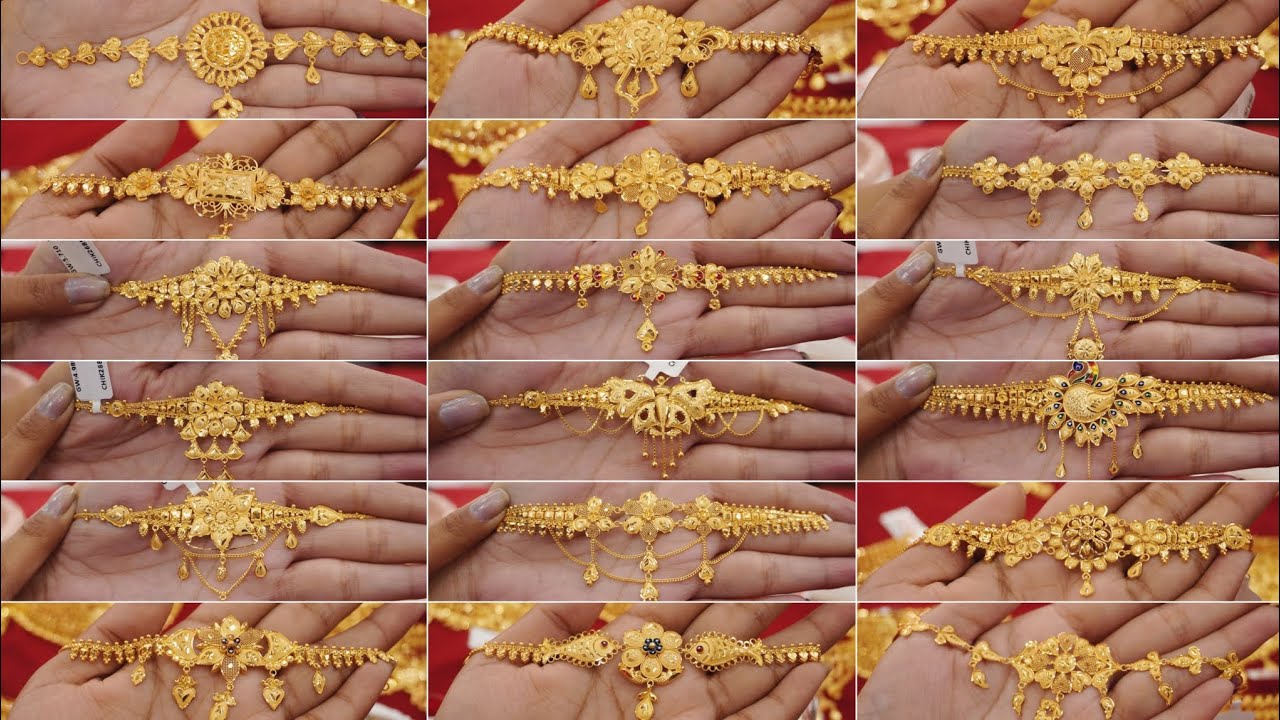 Simple gold choker necklace design with weight || light weight gold necklace design with weight ||