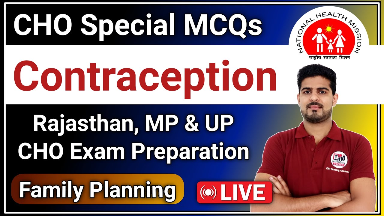 CONTRACEPTION | Methods of family planning | Most Important MCQs #  Rajasthan, MP, UP CHO Exam