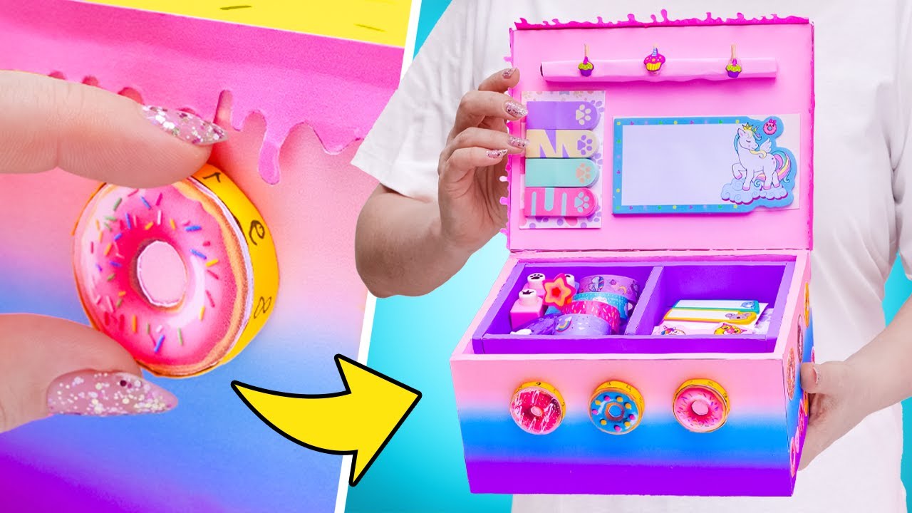 暗証番号で開ける秘密の場所付き文具収納ボックスをDIY！🔒🤫