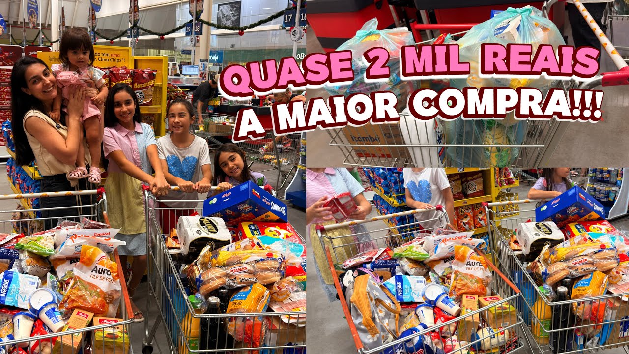 COMPRAS DO MÊS NO ASSAÍ ATACADISTA! DEU DOIS CARRINHOS DE TANTA COISA QUE COMPRAMOS😱