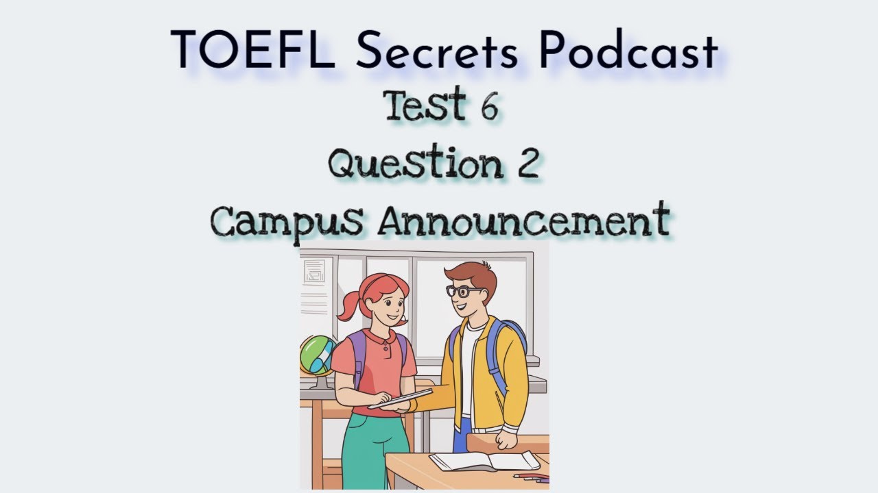TOEFL Question Two – Campus Announcement| Test 6