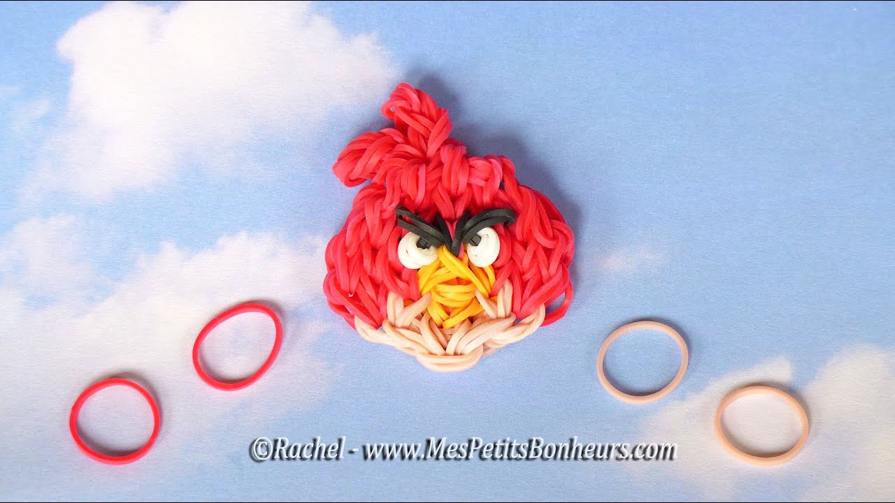 Angry Birds Loom - Tuto de Red en élastiques et support Rainbow Loom