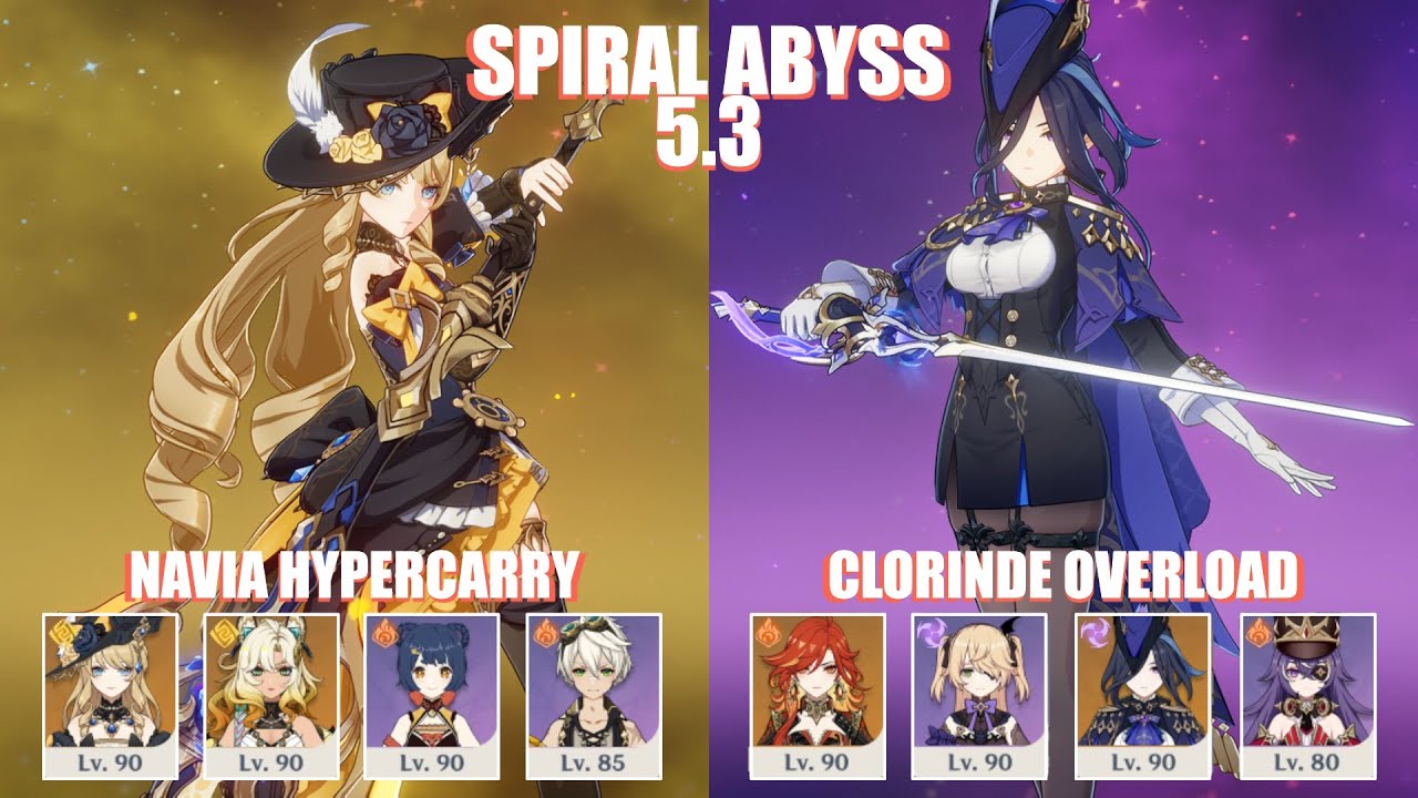 C0 Navia Hypercarry & C0 Clorinde Overload | Spiral Abyss 5.3 | Genshin Impact