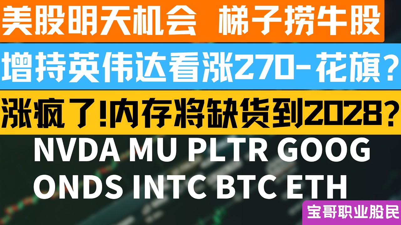 花旗:增持英伟达看涨270? 涨疯了!内存将缺货到2028? NVDA MU PLTR GOOG ONDS INTC BTC ETH! 02222026 #美股 #股票 #美股分析 #投資