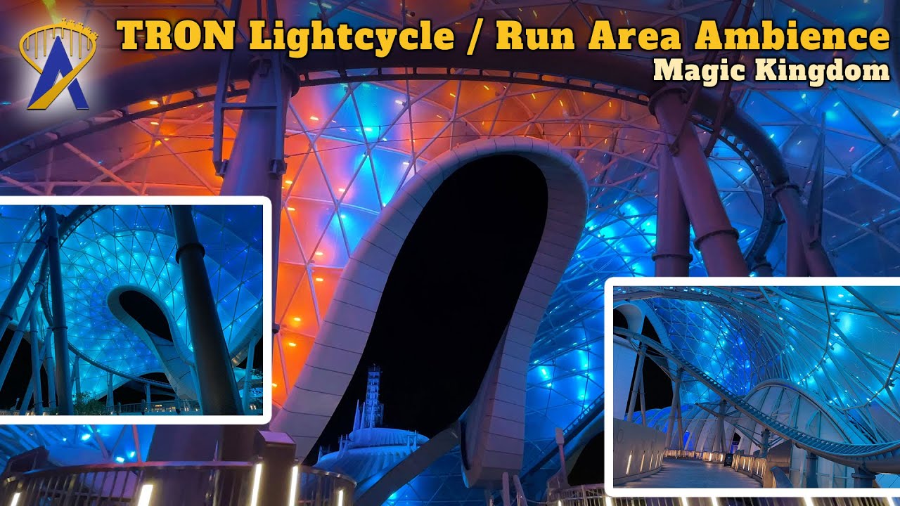 Tron Lightcycle / Run Area Music Ambience with Real In-Park Audio at Magic Kingdom