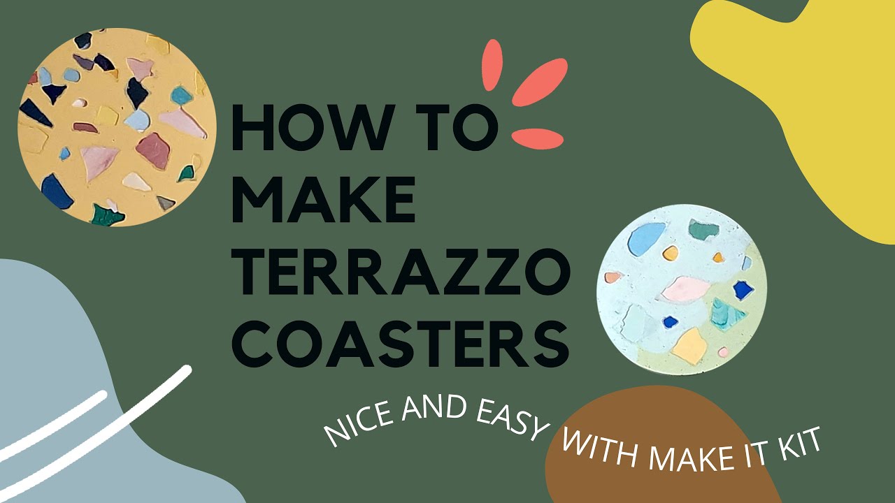 Terrazzo coasters with Make It Kit, DIY at home
