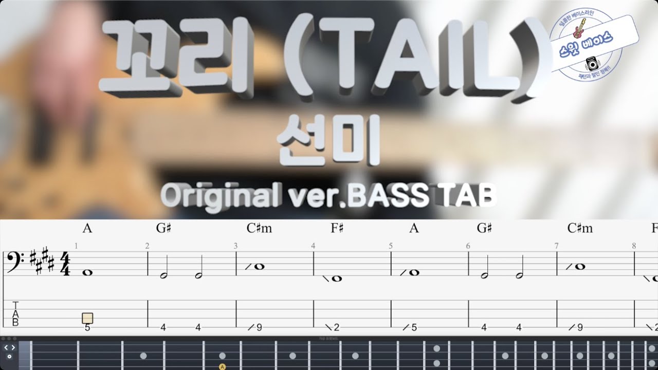 [선미 SUNMI] 꼬리 (TAIL) 베이스 커버 Bass cover (+Original ver. BASS TAB)