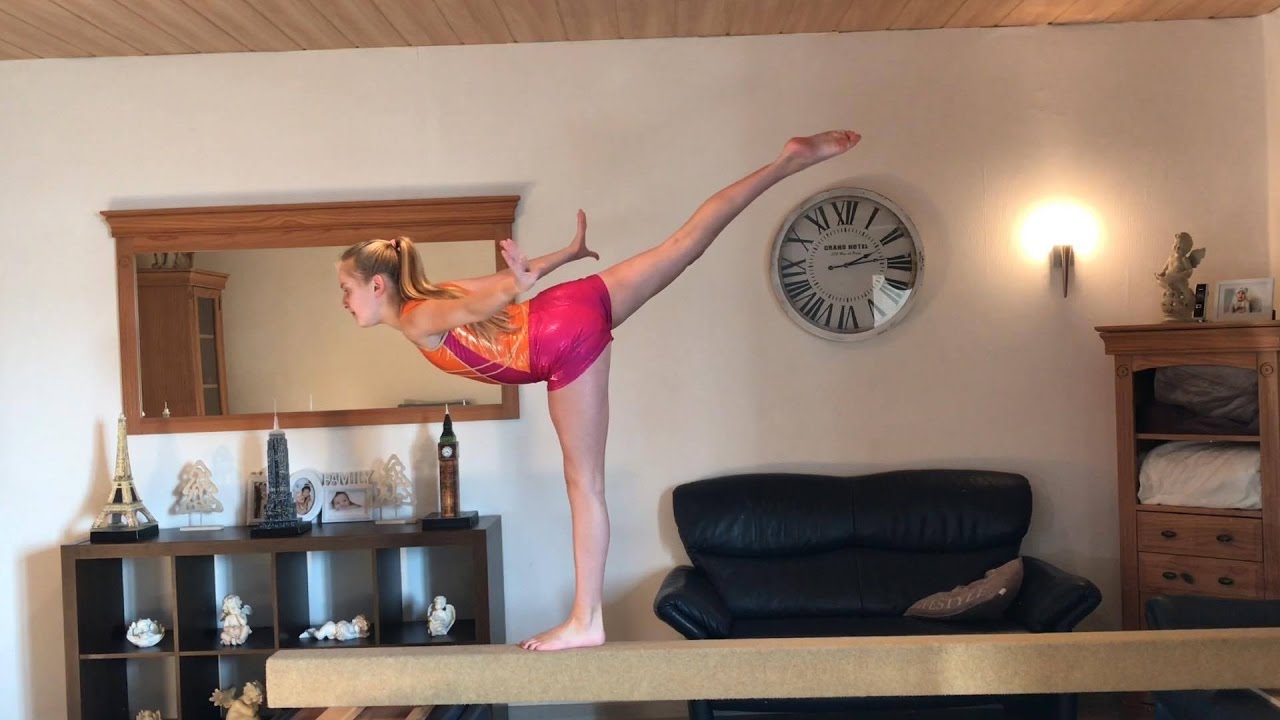 Turnen für Anfänger Balken Übung P3 Standwaage Hocksprung Strecksprung lernen 💗 Haley's Turnwelt 💗