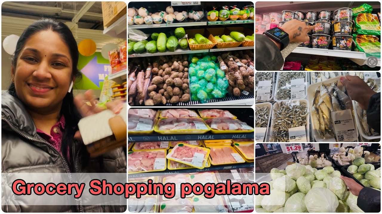 NewJersey&rsquo;la Grocery Shopping in Korean Market🛍️🥦-Meat vangurathuku best spot 👍- Namma ooru market❤️