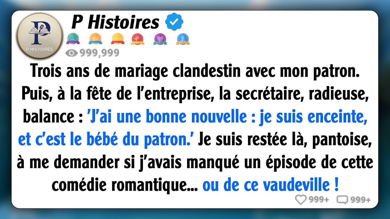 Mon PDG et moi nous sommes secrètement mariés pendant 3 ans, lors d'une fête. La greffière a prétend