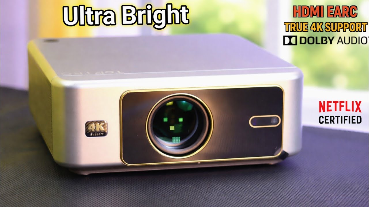 TOPTRO Quadra 4K Projector &ndash; Theatre-Like Experience with Netflix, Auto Focus & Powerful Sound