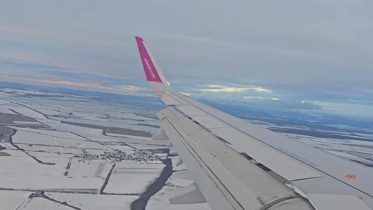 Snežné pristátie Wizzairu v Košiciach | Wizzair A321neo approach & landing at Košice Airport