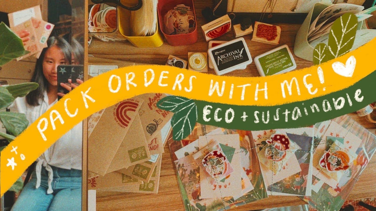 STUDIO VLOG 06 || Pack Orders With Me! Eco-Friendly + Sustainable Packaging