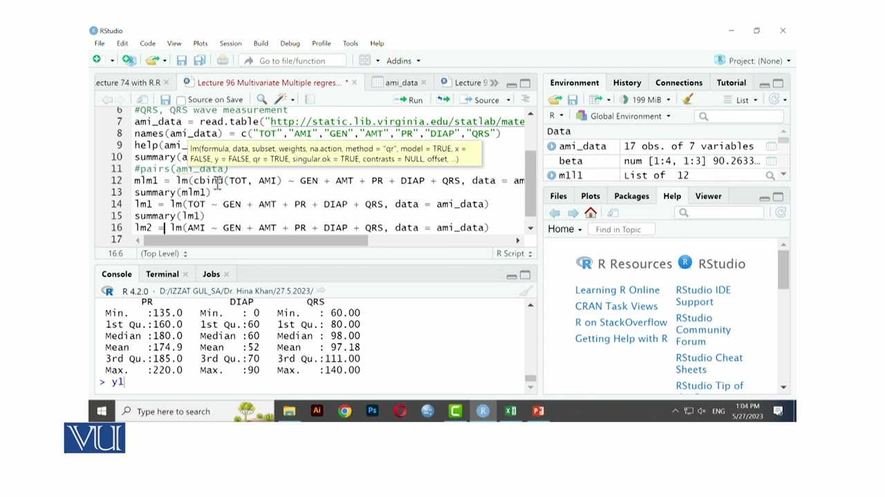 Example 4: Multivariate Multiple Regression | Multivariate Analysis | STA633_Topic117