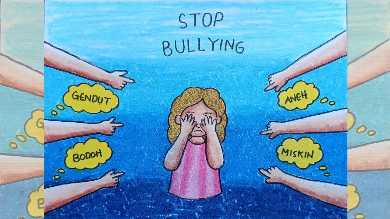 Poster Pendidikan | Cara Menggambar Poster Stop Bullying