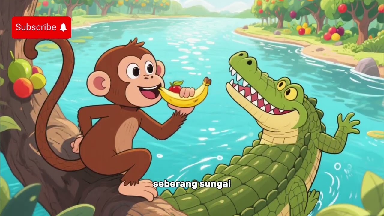 Cerita dongeng | Buaya Licik Tertipu Monyet Cerdik 😱🐊 Cerita Lucu Penuh Pelajaran untuk Anak-Anak!