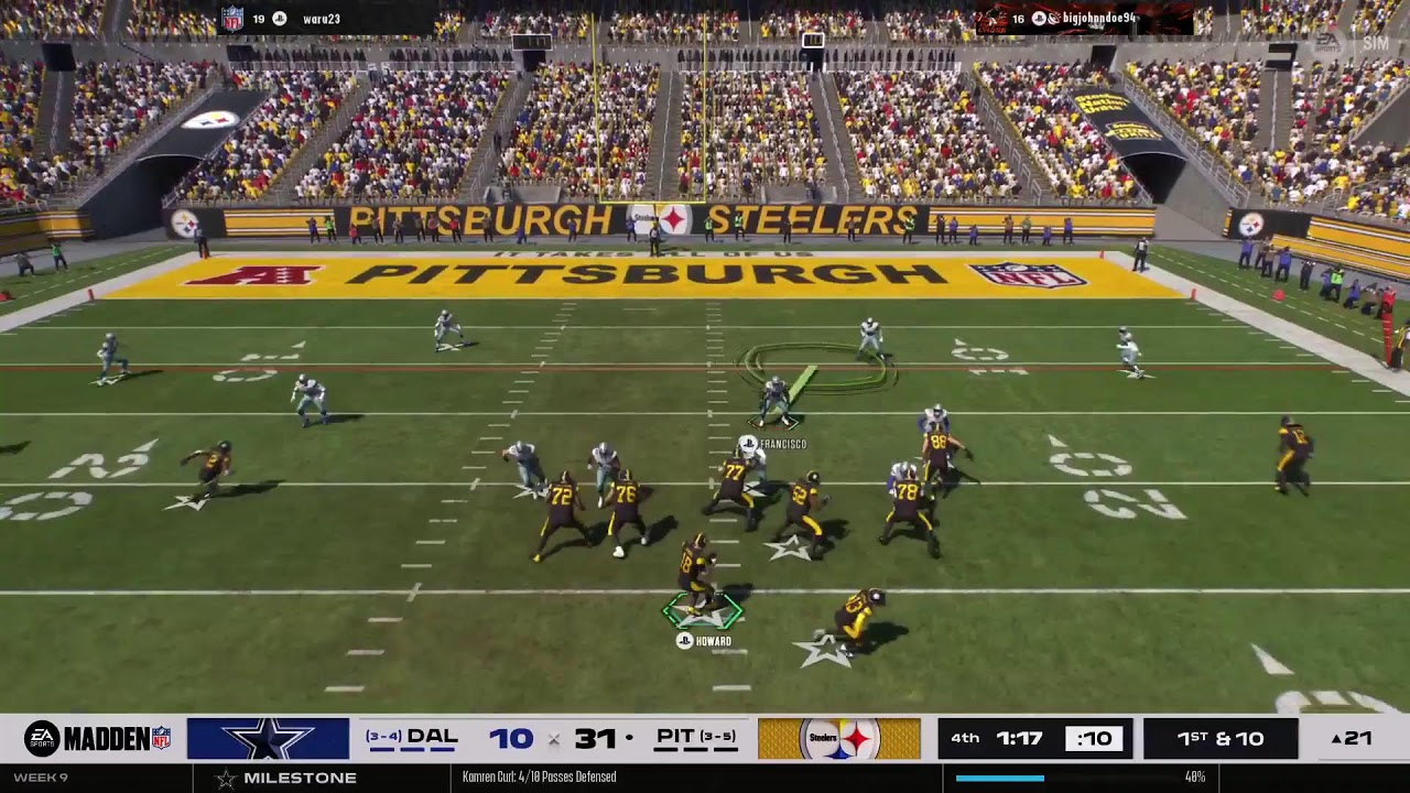 Cowboys vs Steelers