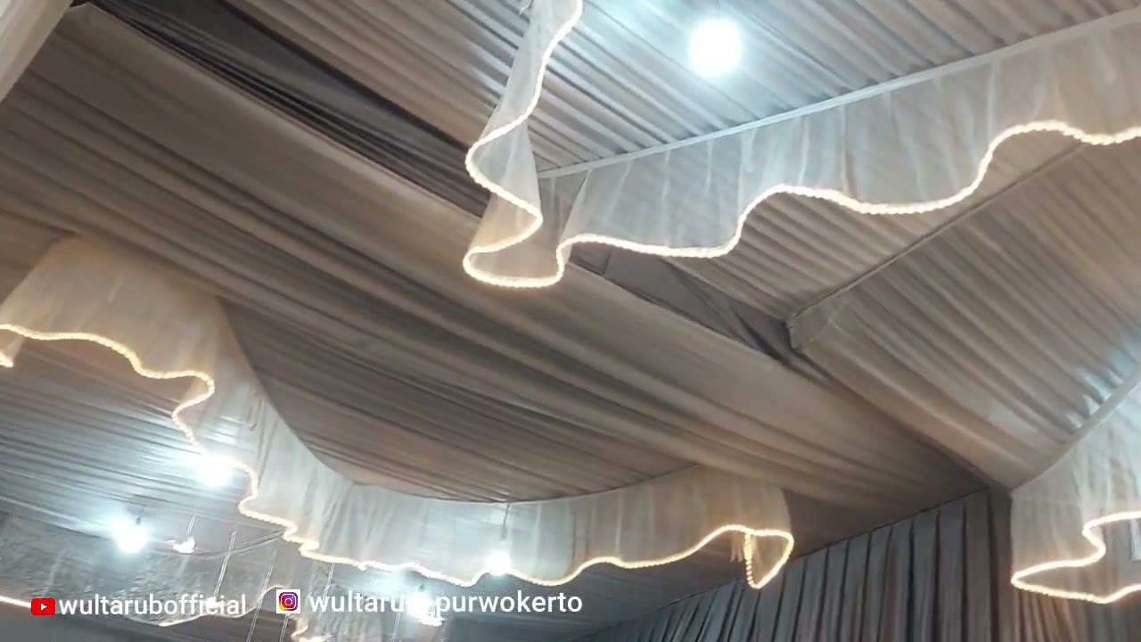 REVIEW!!HASIL PEMASANGAN TENDA DEKORASI PERNIKAHAN KAIN PUTIH ABU ABU/FULL AKSESORIS