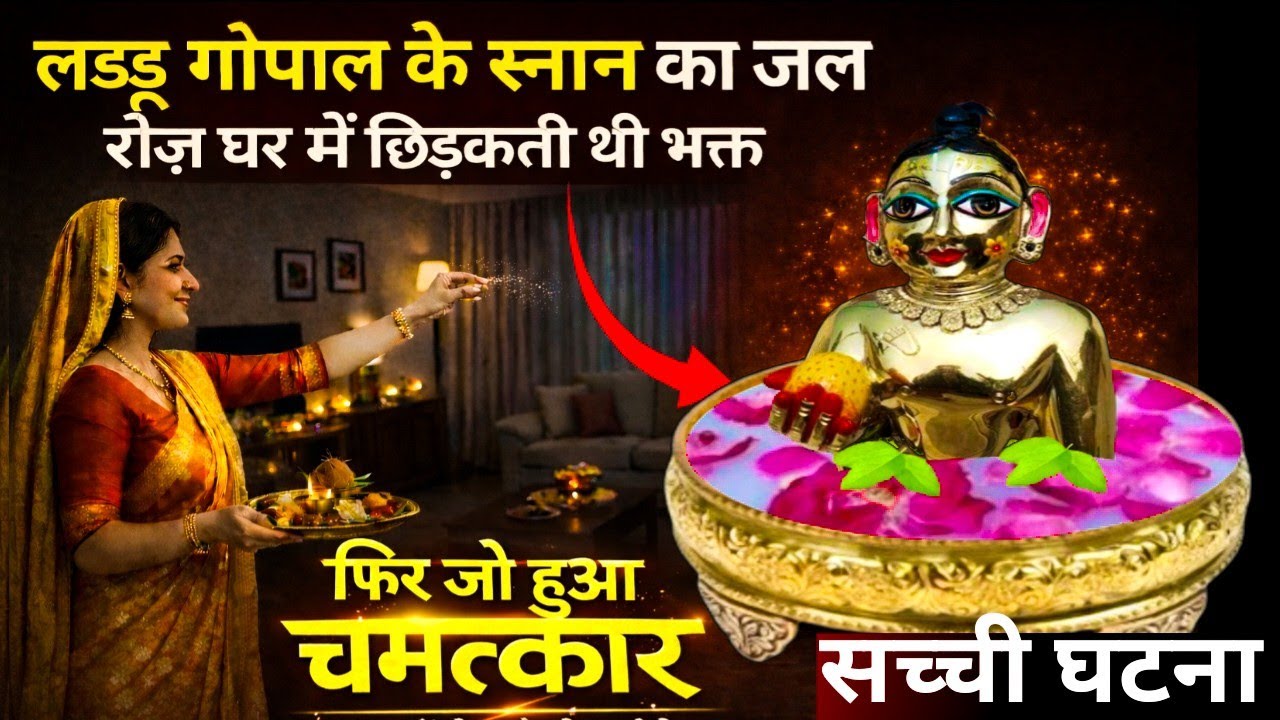 लड्डू गोपाल के स्नान का जल रोज़ घर में छिड़कती थी भक्त\फ़िर जो हुआ चमत्कार\laddu gopal satya ghatna 