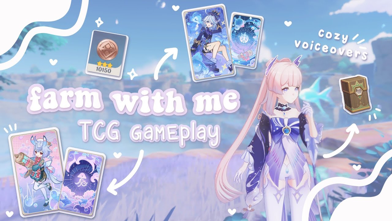 Играй в Genshin TCG со мной! ♡˖ ﾟ੭ 🍙 Уютная озвучка и геймплей + мини-руководство ✧ʚ
