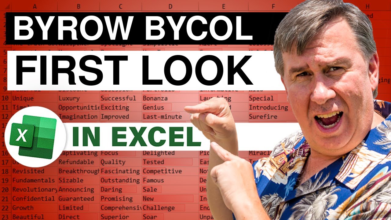 Excel First Look At Lambda Helper functions BYROW And BYCOL - Episode 2415