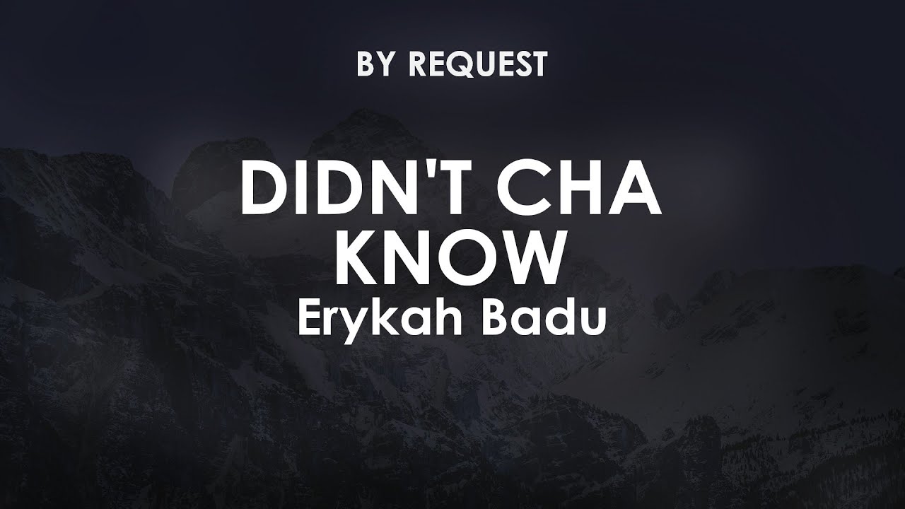 Didn't Cha Know | Erykah Badu