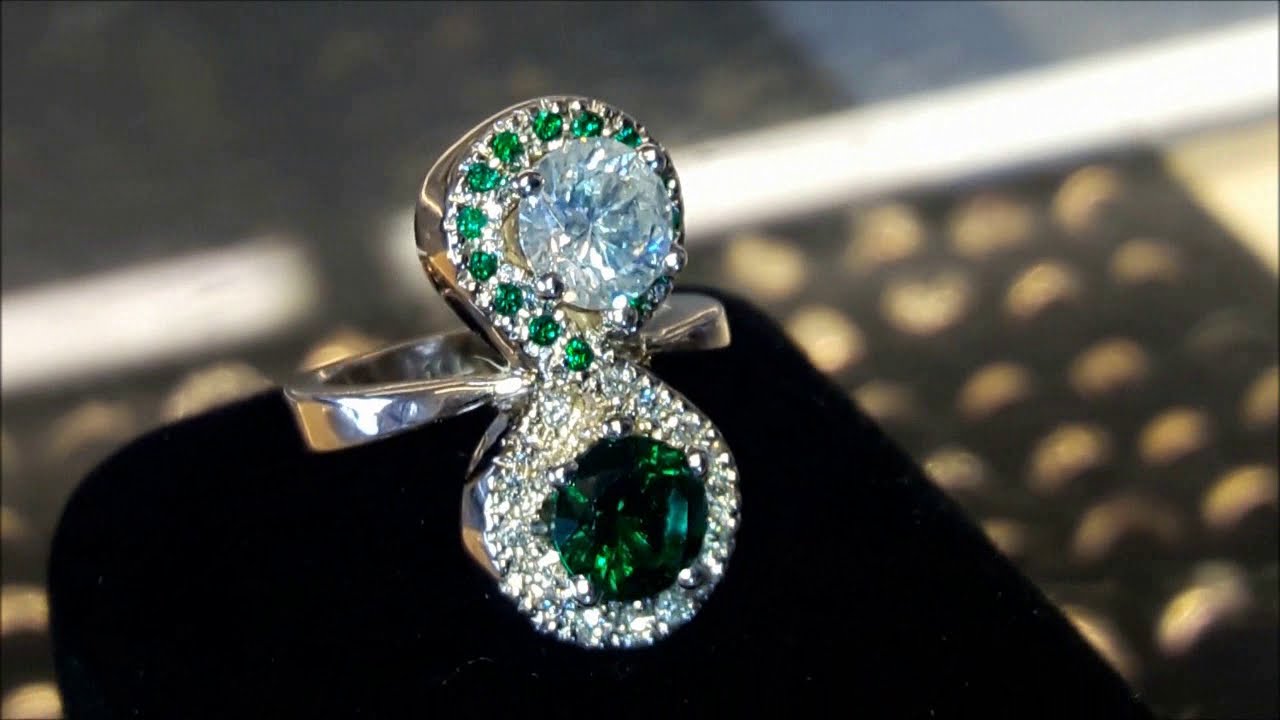 Making a White Gold Emerald Diamond INFINITY ring from Wax to Cast Tutorial