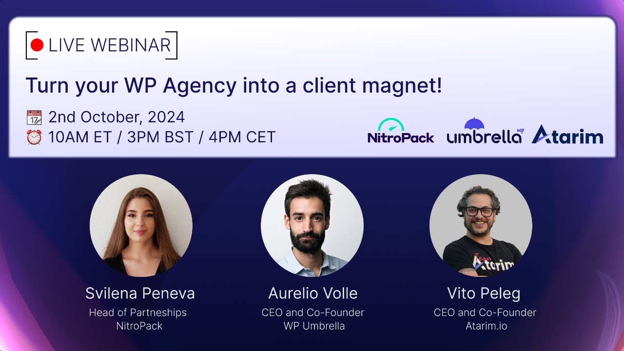 [Live webinar] Turn your WP Agency into a client magnet!