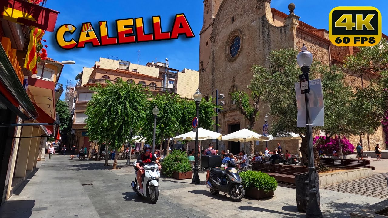 Calella, Spain - Walking Tour in 4K / 60fps