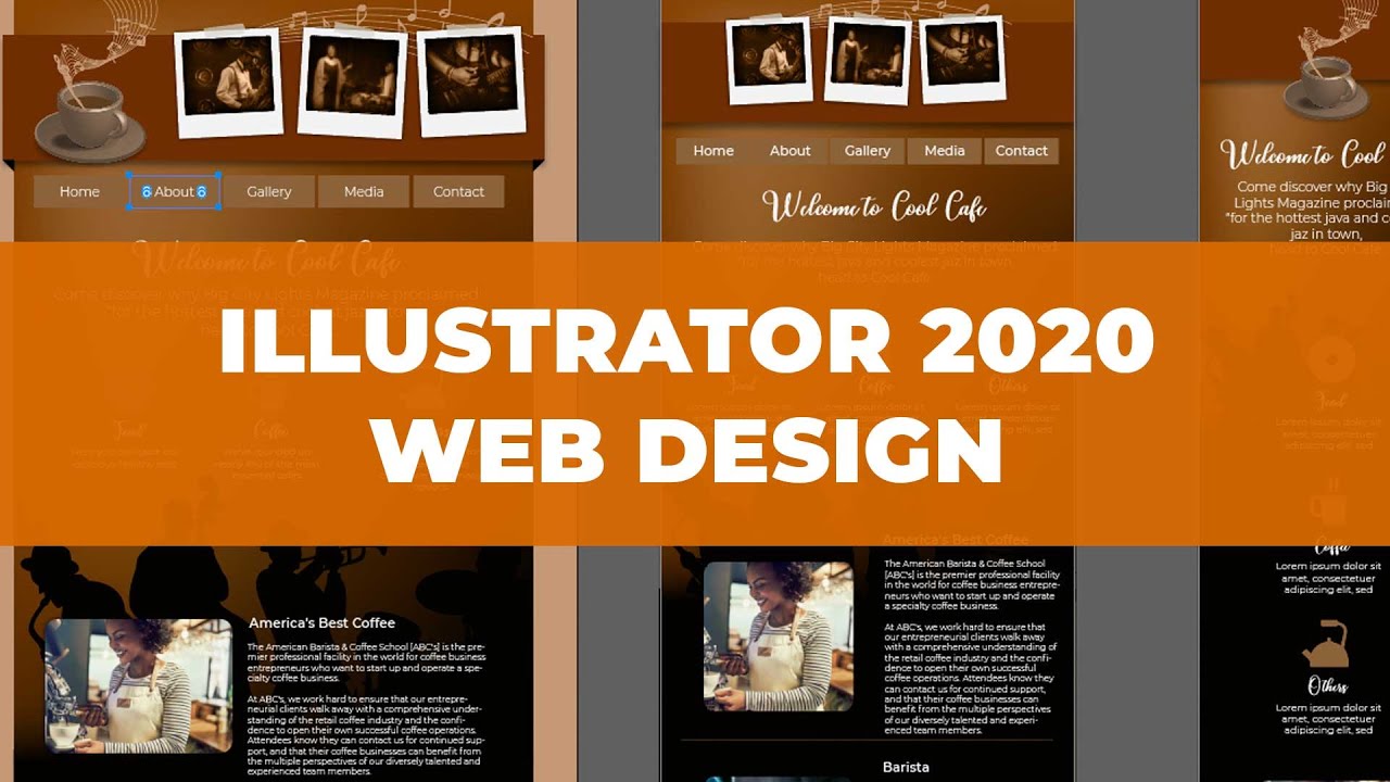 Design a website mockup with Illustrator CC 2020