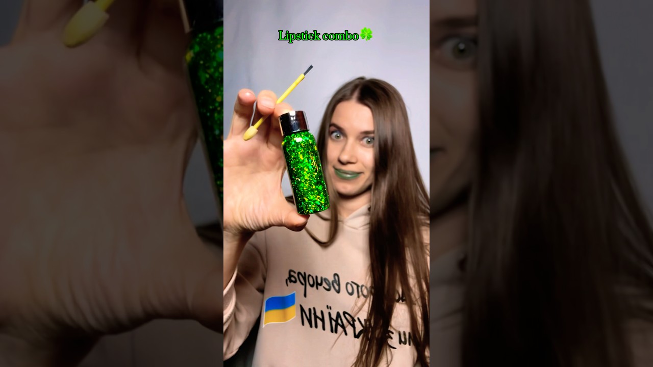 Green lipstick combo🐸 #makeup #hack #beauty