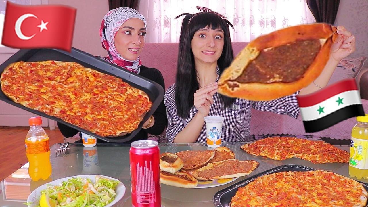 الفرق بين لحم بعجين التركي والسوري 🍽️🤤