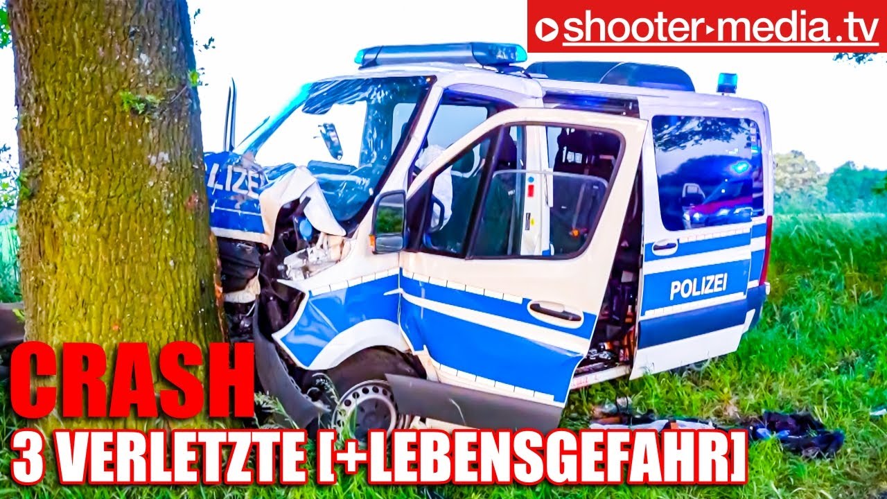⭕️  Schwerer Unfall mit Polizeitransporter  ⭕️ | 🚒  3 Schwerverletzte (1x Lebensgefahr)  🚒