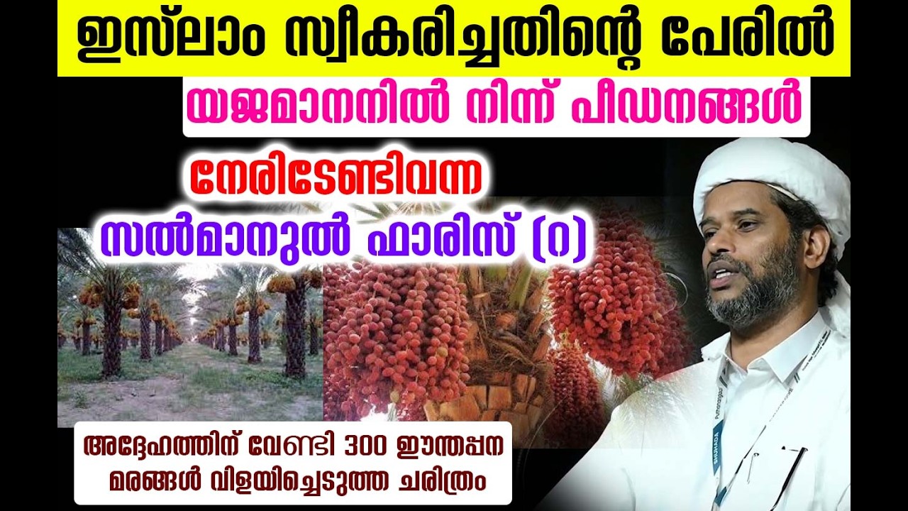 ഇസ്ലാം സ്വീകരിച്ചതിന്റെ പേരിൽ യജമാനനിൽ നിന്ന് പീഡനങ്ങൾ നേരിടേണ്ടിവന്ന സൽമാനുൽ ഫാരിസ് (റ)salim faizy