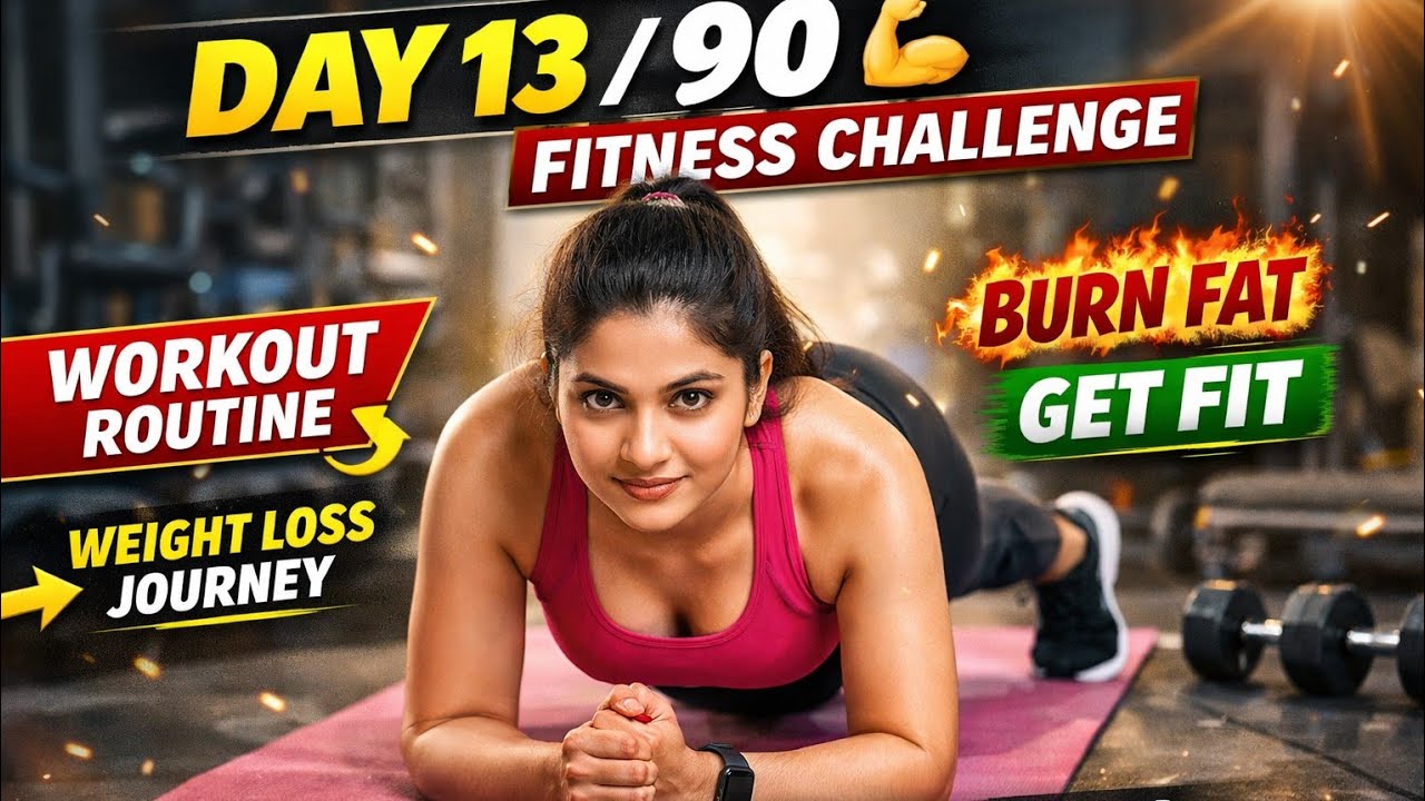 Day 13/90 💪 | Fitness Challenge | Aaj ki Workout Routine | Weight Loss Journey 