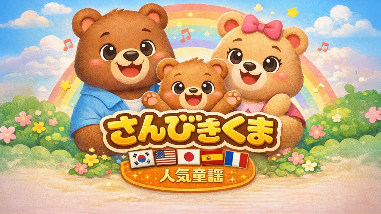 たのしいキッズソング｜3びきのくま 🐻｜のりもののうた｜くり返し再生｜いっしょにうたおう｜Best kids song
