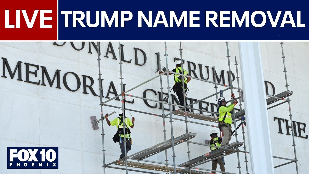 🔴 LIVE: Crews remove Trump&rsquo;s name from Kennedy Center facade after court order | FOX 10 Phoenix