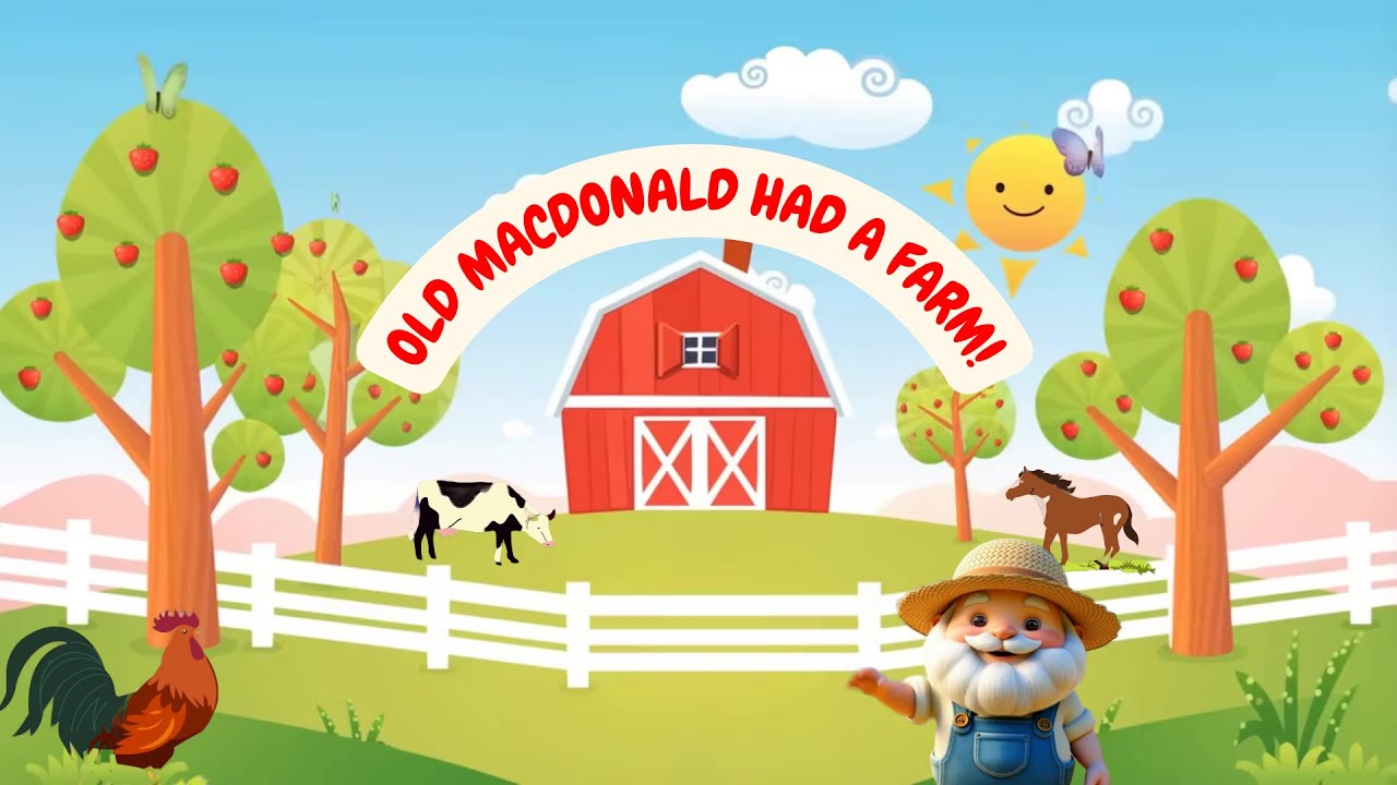 Old McDonald Song (E-I-E-I-O) | Animal Sounds & Nursery Rhymes for Kids