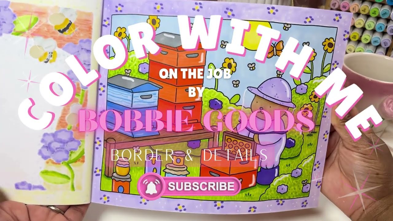 ASMR Color With Me | On The Job By Bobbie Goods | Borders & Details | No Talking #asmrcoloring