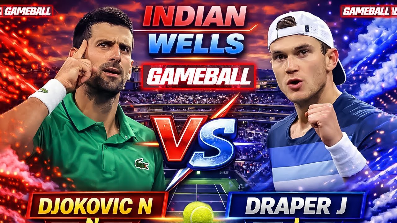 DJOKOVIC N VS DRAPER J • INDIAN WELLS 2026  • LIVE Tennis Gameplay  Scorecard #gameplay