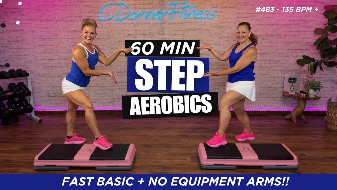 60‑Min Fast Basic Step Workout | Fast Basic + No‑Equipment Arms & Stretch #483