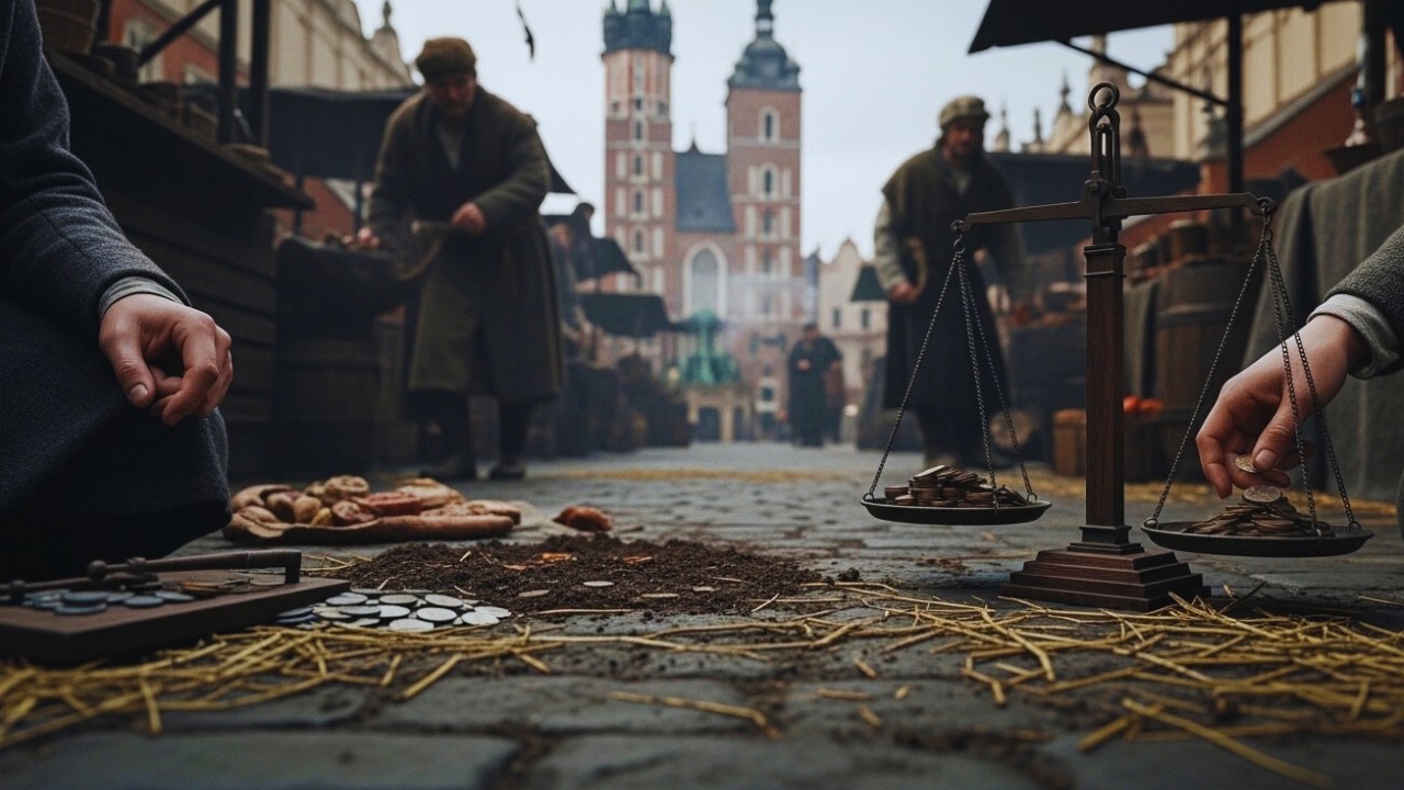 Rynek Główny — brud, handel i oszustwa (Kraków, XVI w.)