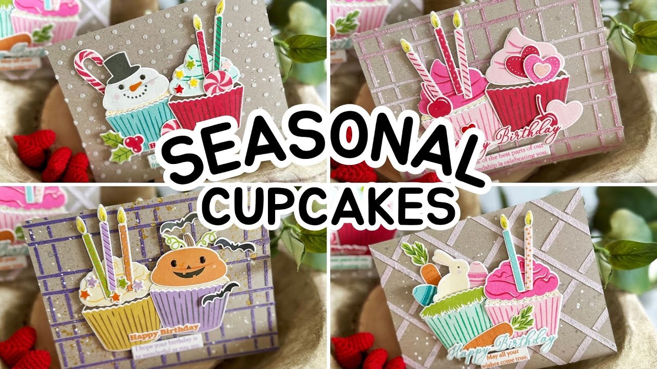 Seasonal BIRTHDAY Cupcakes (Papertrey Ink January 2024 Release)