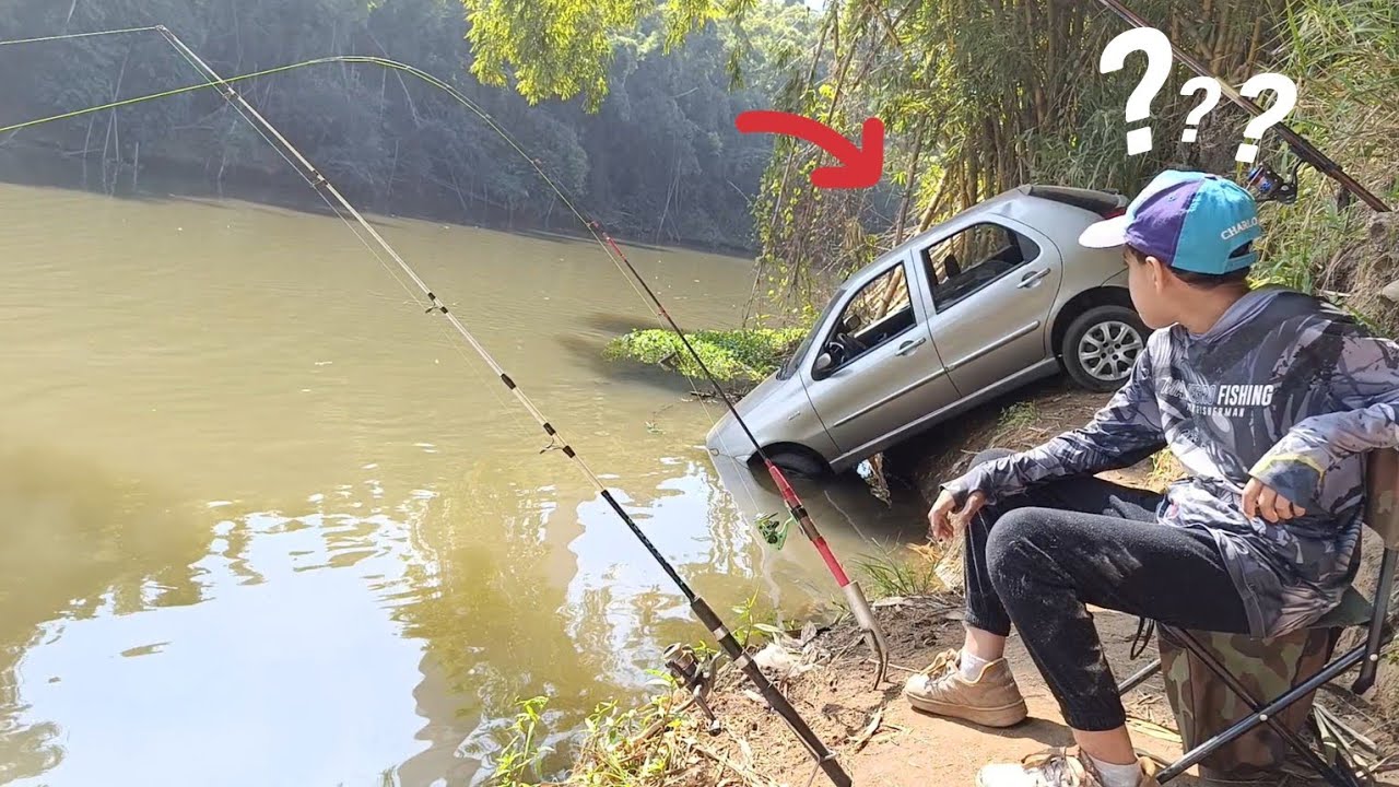 PARA PEGAR PONTO AQUI TEM QUE ENTRAR COM CARRO DENTRO D'ÁGUA, PESCARIA DE CURIMBA RIO PIRACICABA