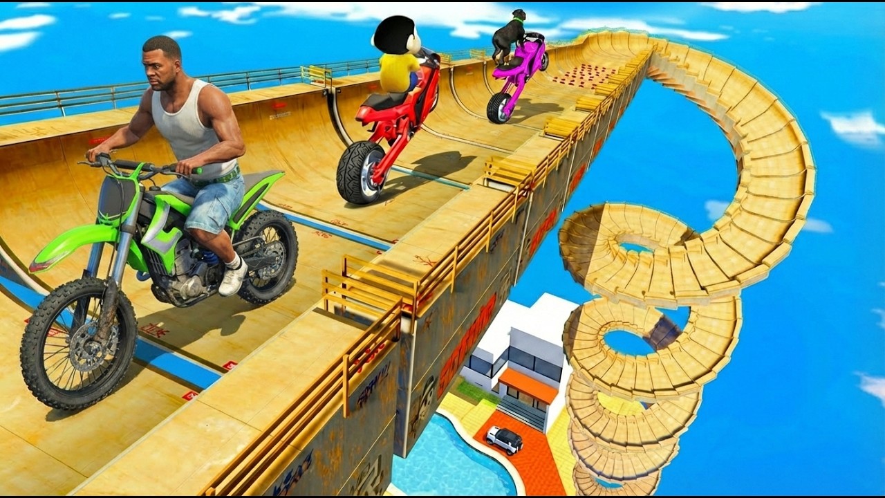 Franklin Risk It All on Impossible Mega Ramp 🔥 In Indian Bike Driving 3D