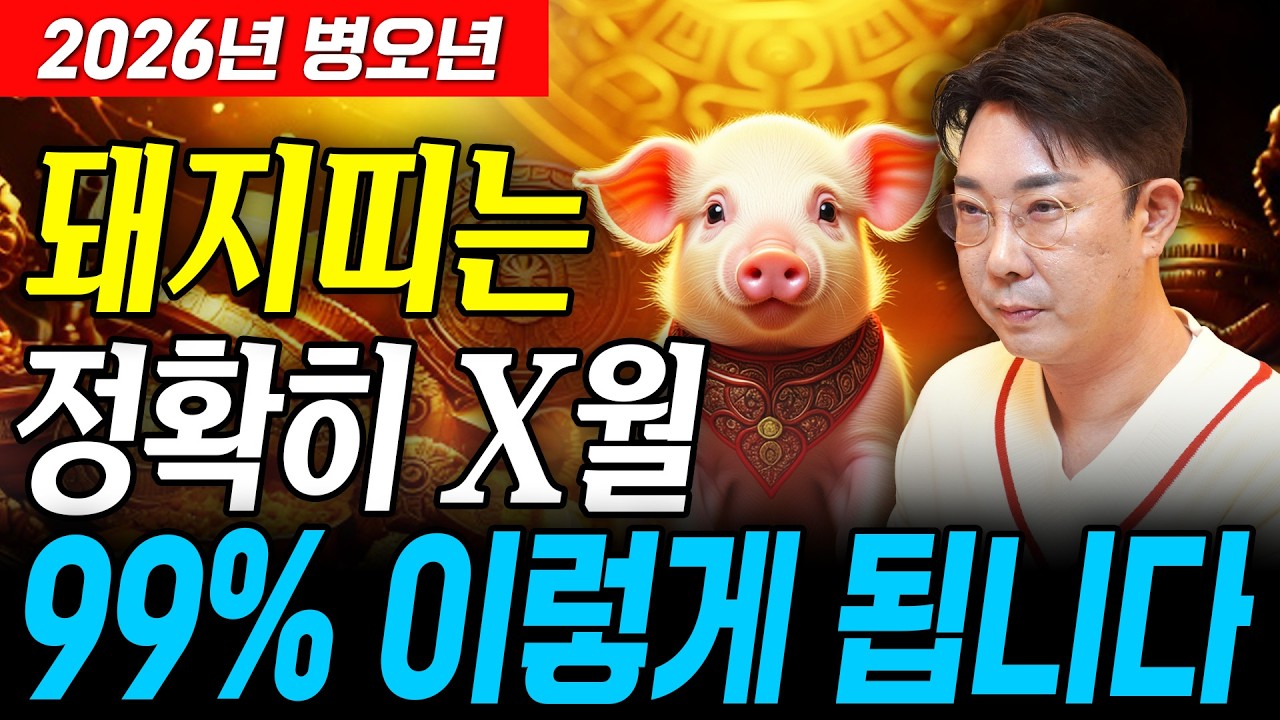 [2026년 병오년 돼지띠운세] 올해 돼지띠는 정확히 X월에 99% 이렇게 됩니다! 금전,문서,귀인운 모두 팡팡 터진다! 59년생 71년생 83년생 95년생 돼지띠 신년운세!