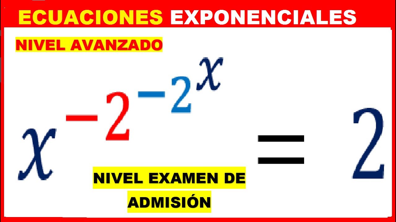 ECUACIÓN EXPONENCIAL con EXPONENTE NEGATIVO👉[NIVEL EXAMEN DE ADMISIÓN]✔