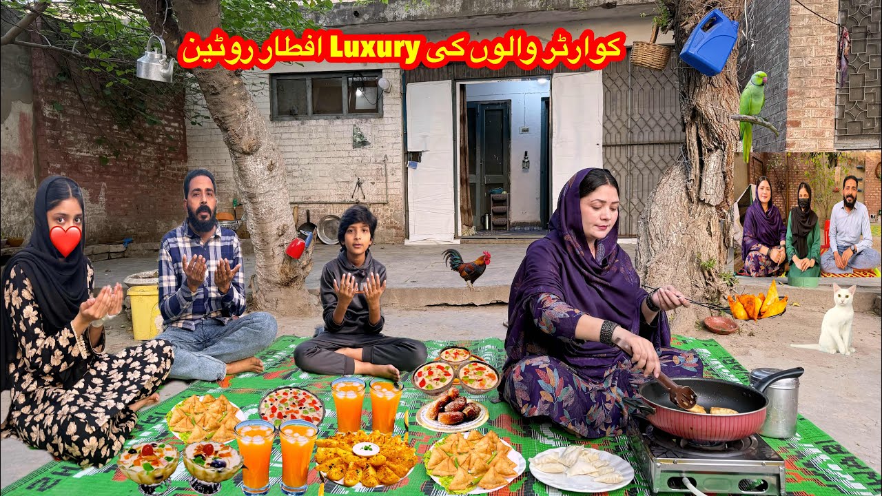 Aftar work routine Pakistan |Luxury Aftar routine|Labeshireen Recipe|Samosa,Mango Juice|QNA|