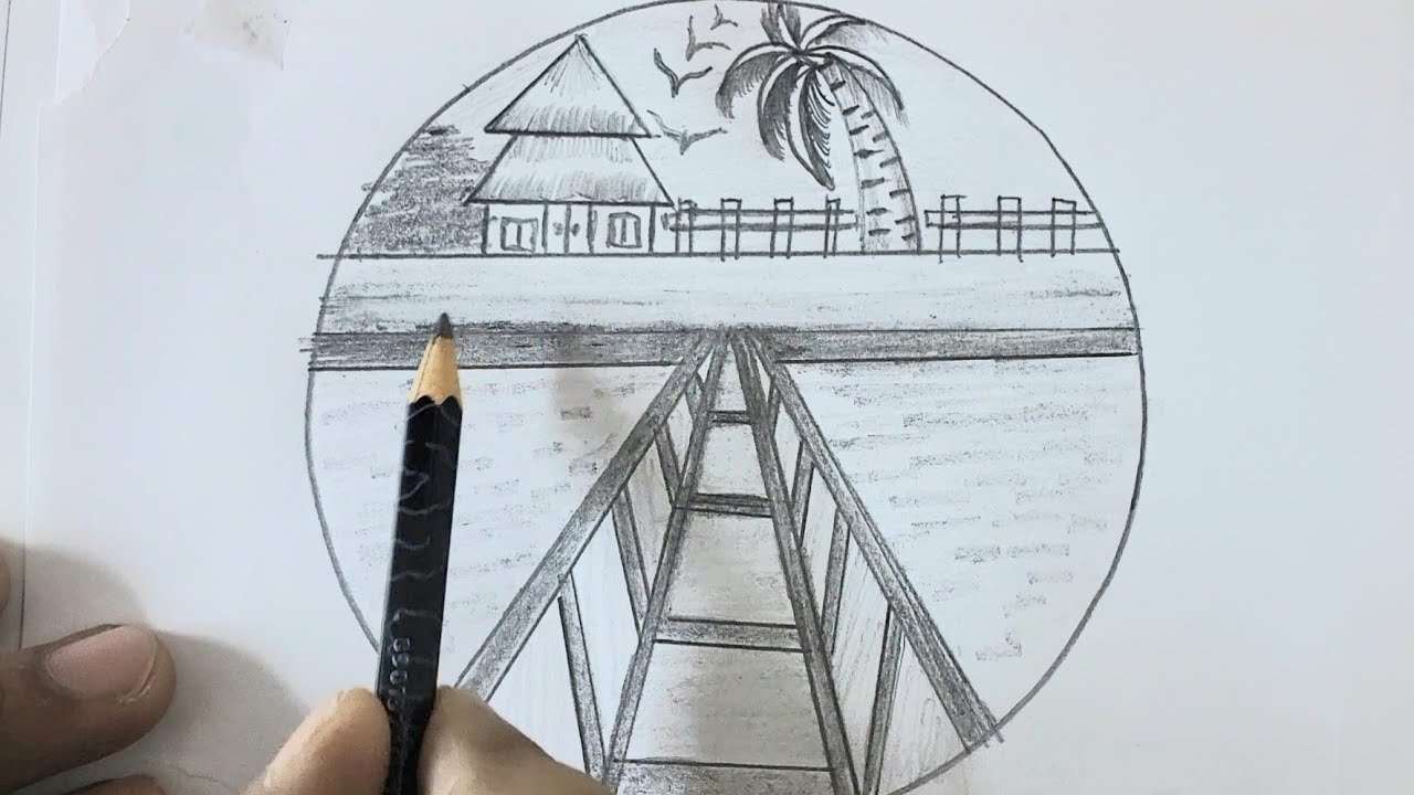 howtodraw scenerydrawing esaydrawing drawingscenery গ্রামের দৃশ্য আঁট